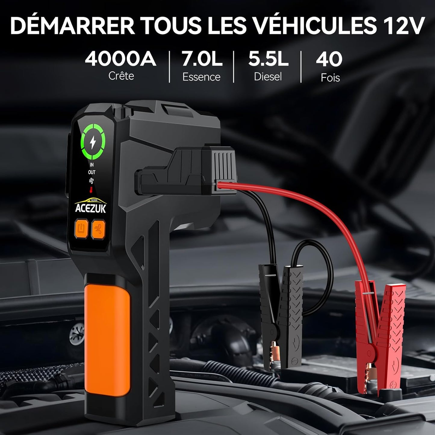 đ Booster de Batterie Voiture 3-en-1 â ACEZUK 4000A
