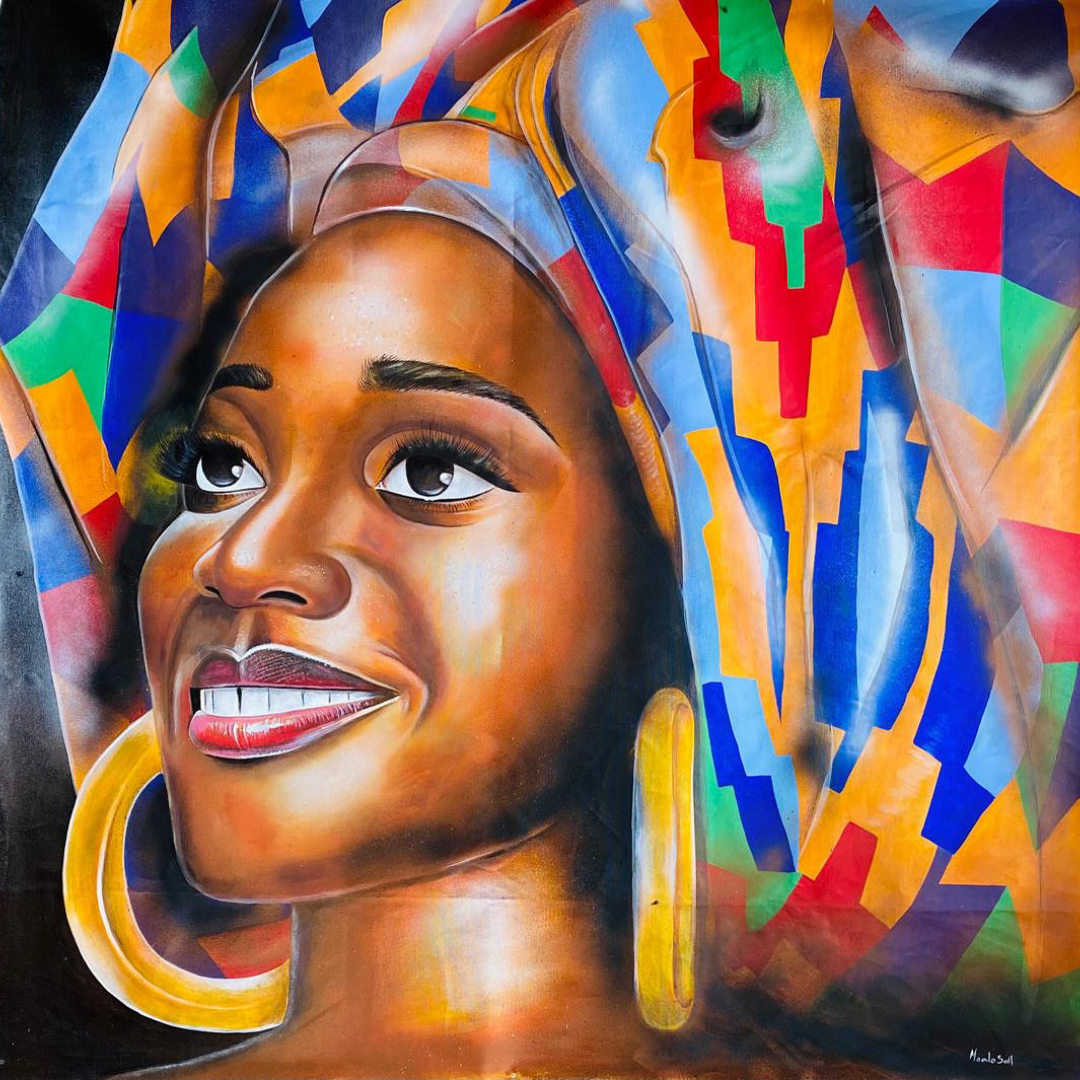 Sourire d’Afrique – Tableau d’art peint à la main