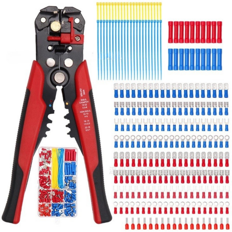 Pince à Dénuder Professionnelle + Kit 258 Borniers Cuivre