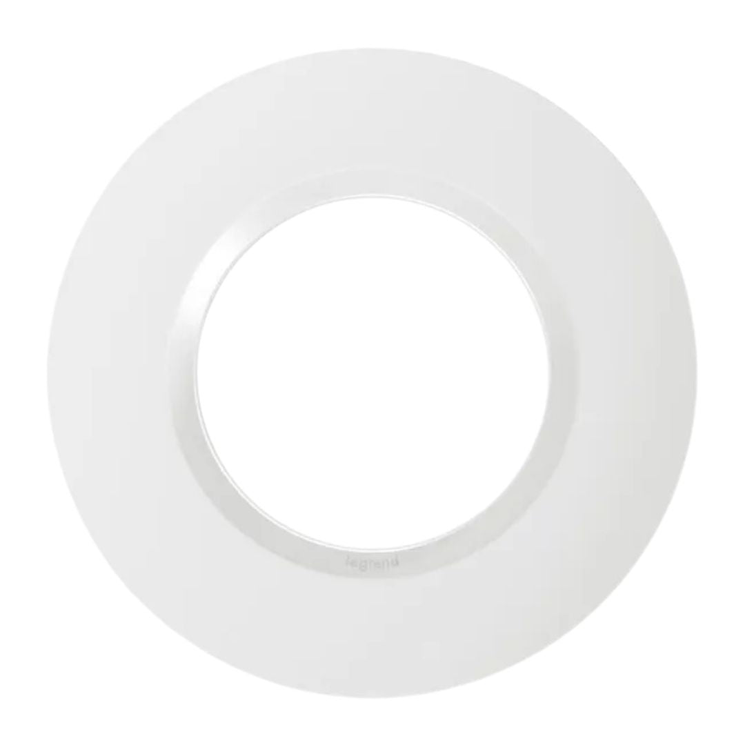 Plaque de Finition Ronde Legrand Dooxie – 1 Poste – Blanc Pur