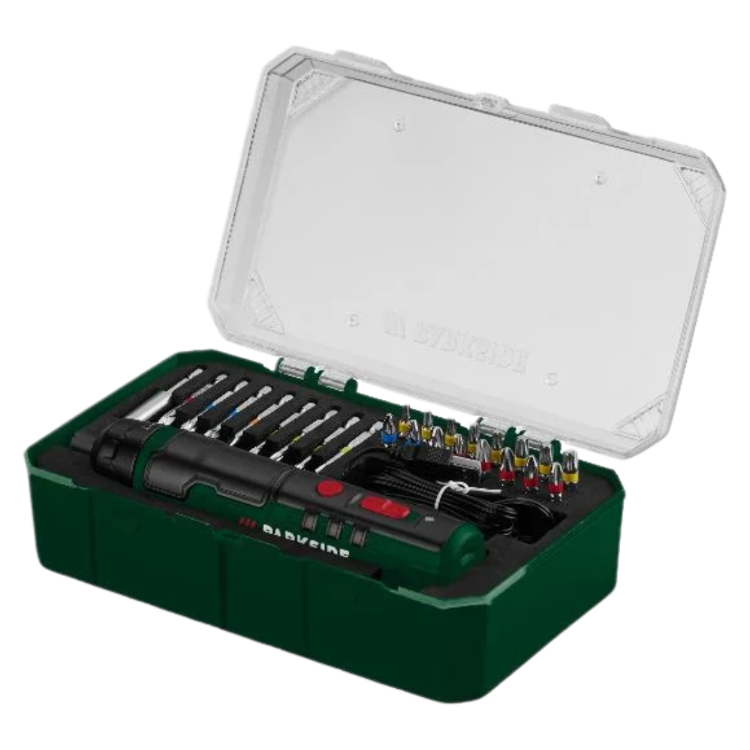 Tournevis Électrique Sans Fil PARKSIDE PASS 4 A1 – 4 V, Batterie Li-Ion, Coffret Inclus