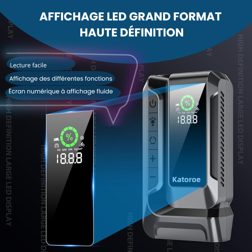 Chargeur Auto Multifonction Katoroe – Démarreur de Batterie & Gonfleur Portable