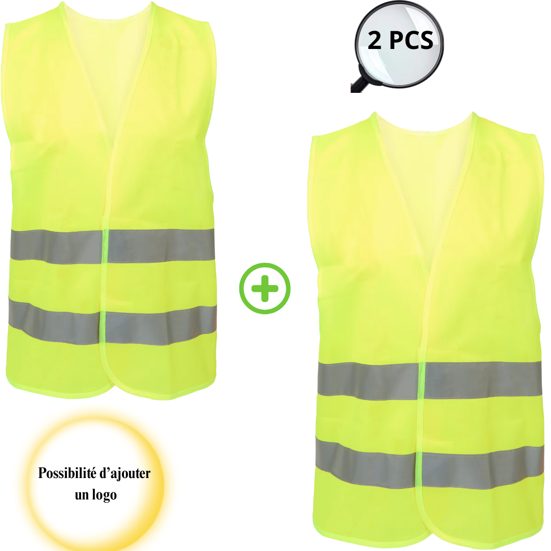 Gilet de sécurité haute visibilité jaune – Taille XL (1 ou 2 pièces)