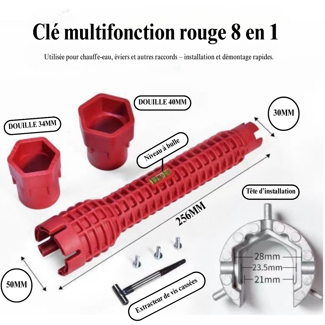 đ§ ClĂ© Multifonction 8 en 1 pour Ăvier et Robinet