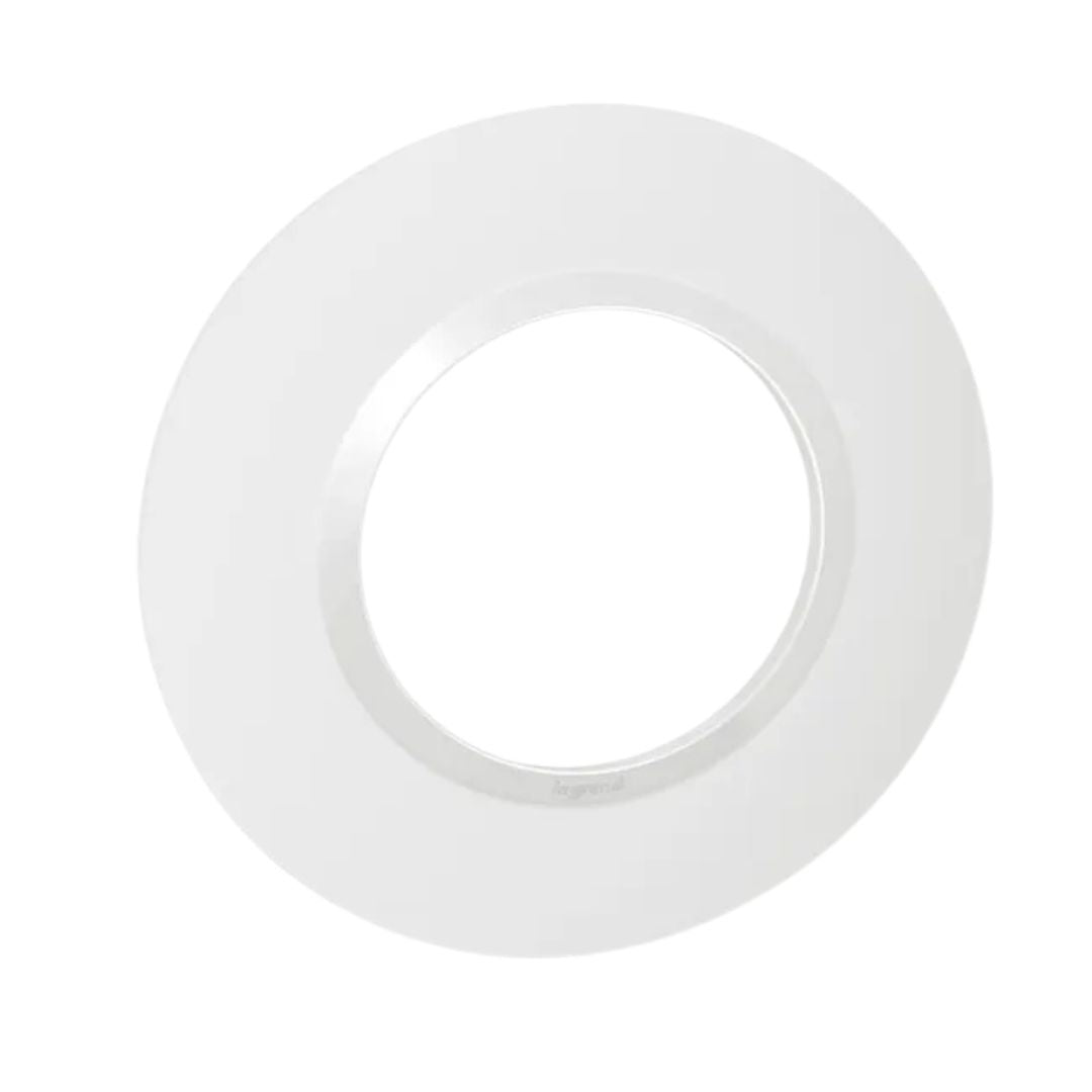 Plaque de Finition Ronde Legrand Dooxie – 1 Poste – Blanc Pur