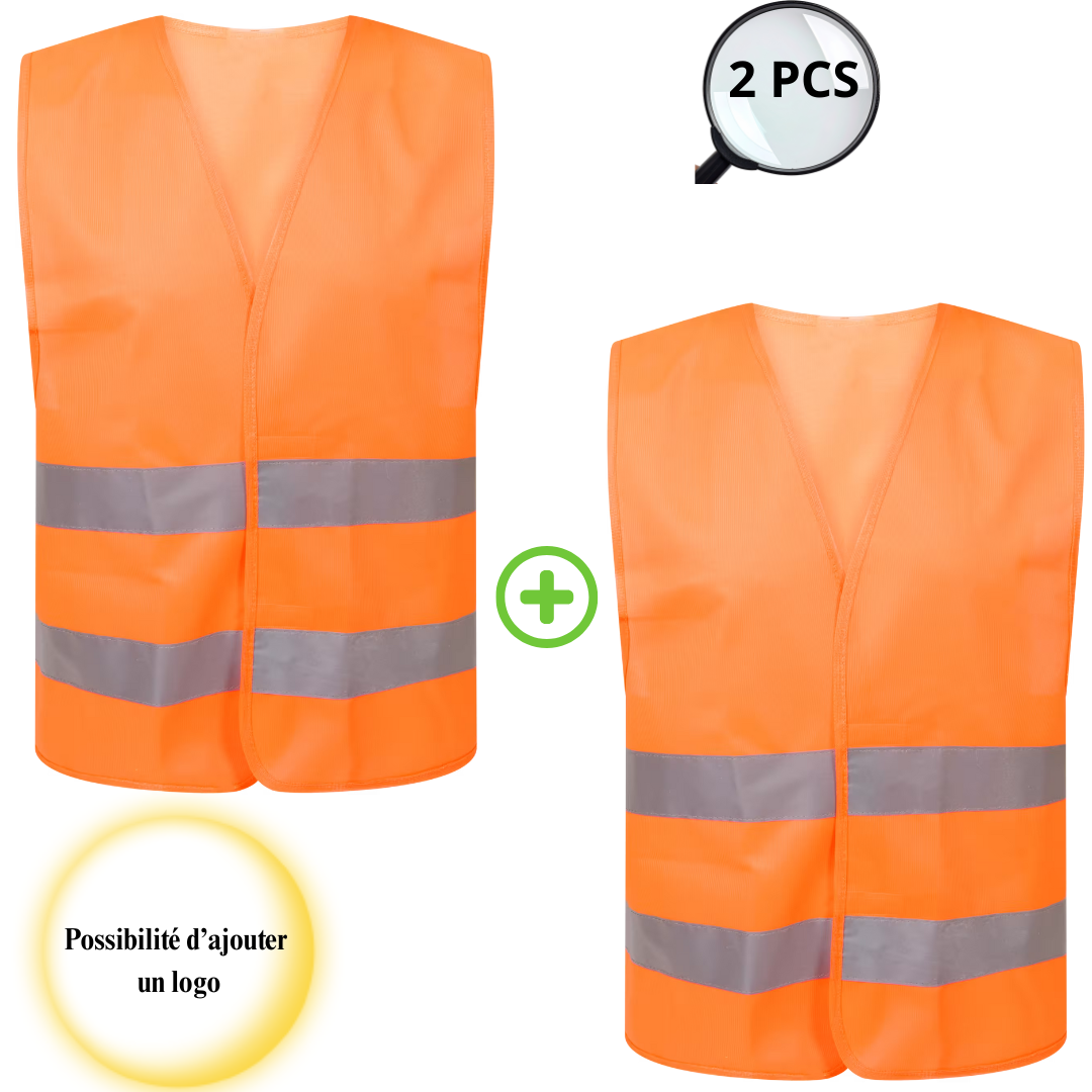 Gilet de sécurité haute visibilité orange – Taille XL (1 ou 2 pièces)