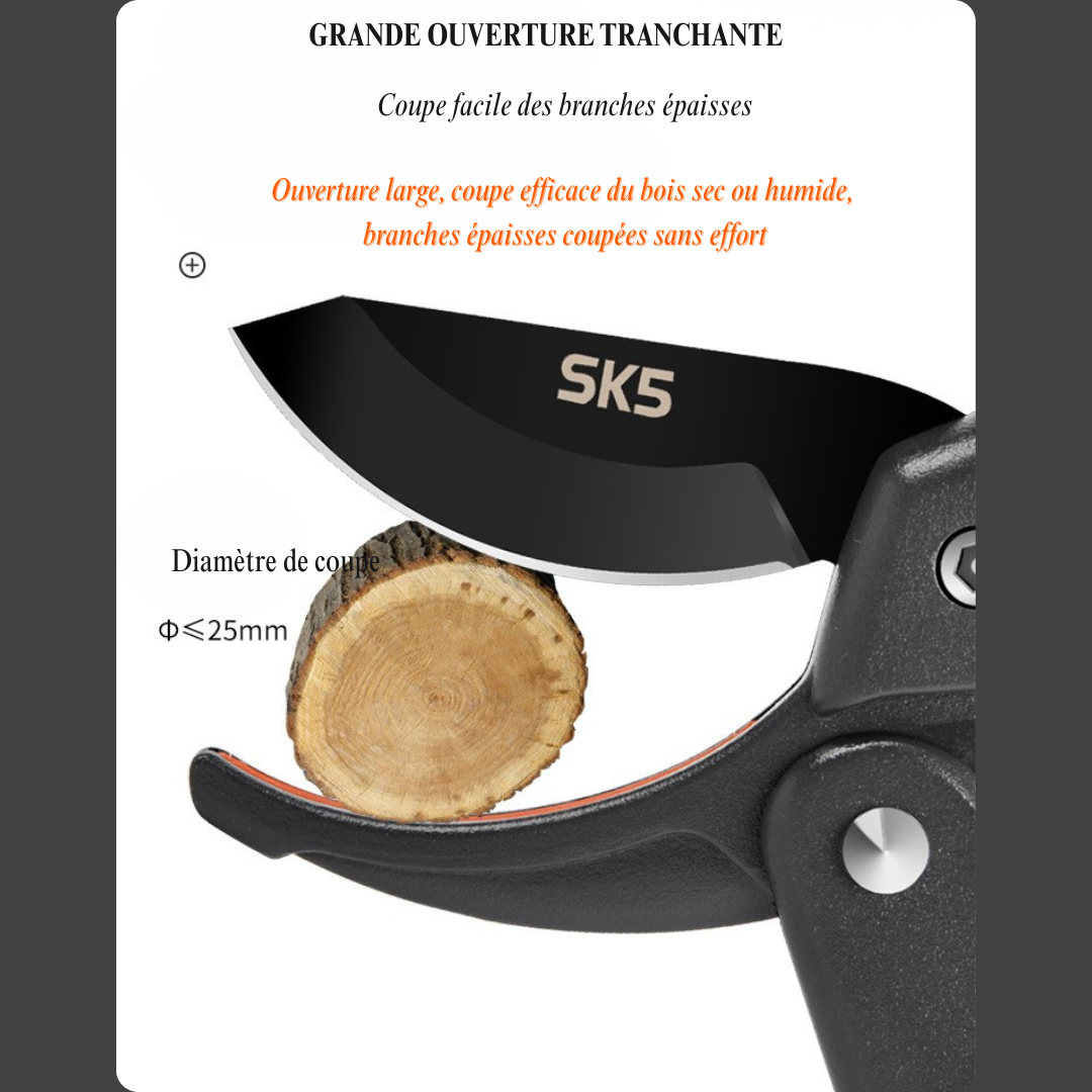 ✂️ Sécateur à Cliquet SK5 – Coupe Facile et Précise
