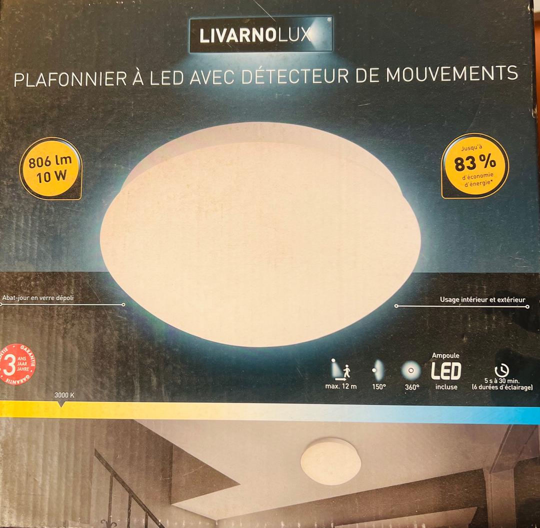 Plafonnier à led avec détecteur de mouvements