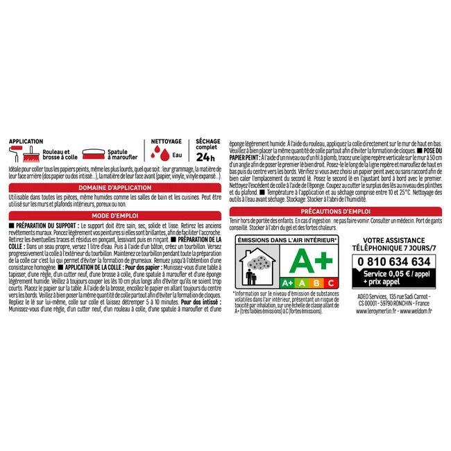 Colle Papier Peint AXTON – 50g, Application Facile, Tous Types
