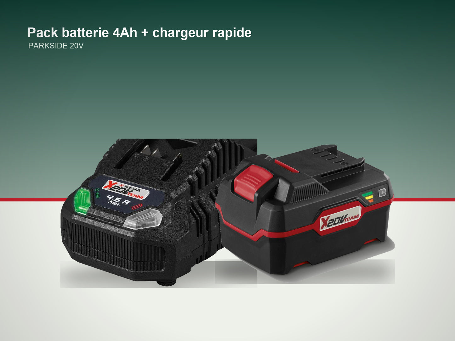 Pack Batterie 4Ah + Chargeur|PARKSIDE®