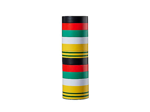 Lot de 12 Rubans Isolants Électriques 15 mm × 8 m — 6 Couleurs, Protection 6 000 V