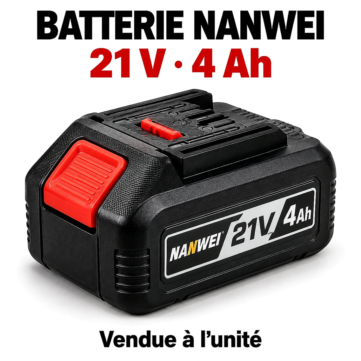 Batterie NANWEI 21V 4Ah Glissière — Rechange Outils Sans Fil | Senbrico
