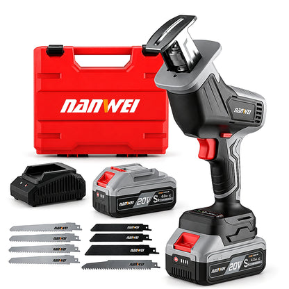 Scie Réciprocante Sans Fil 20V NANWEI — 4100 tr/min, 2 Batteries 4Ah | Scie Sabre
