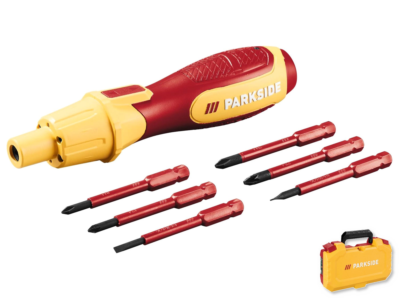 Tournevis electrique sans fil PARKSIDE PASD 4 C3 avec 6 embouts VDE isoles 1000V