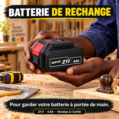 Batterie NANWEI 21V 4Ah Glissière — Rechange Outils Sans Fil | Senbrico