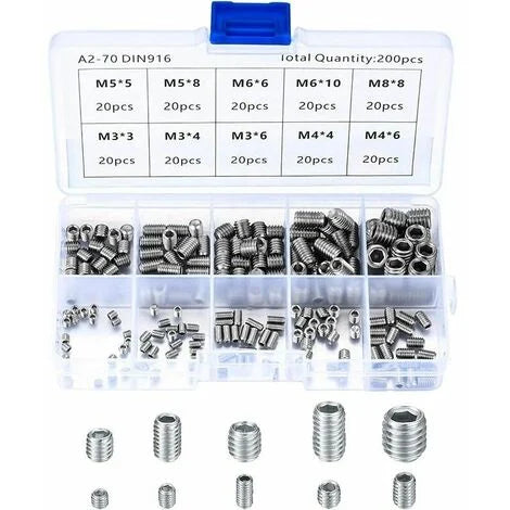 Assortiment de vis sans tête 65 pièces Parkside