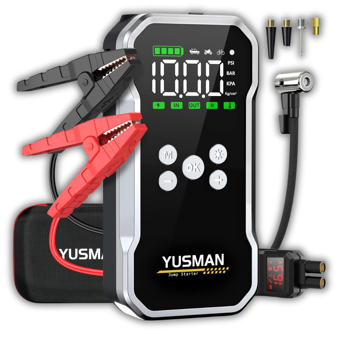 Booster Batterie Voiture YUSMAN 6000A avec Compresseur d’Air 150 PSI