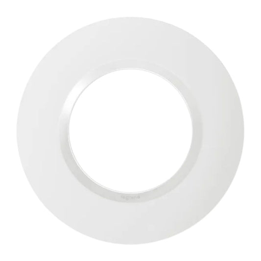 Plaque de Finition Ronde Legrand Dooxie – 1 Poste – Blanc Pur