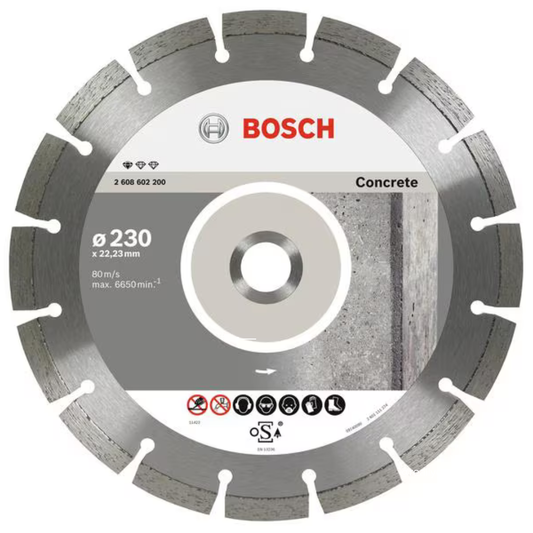 Disque Diamant BOSCH 230 mm – Coupe Béton, Pierre et Carrelage