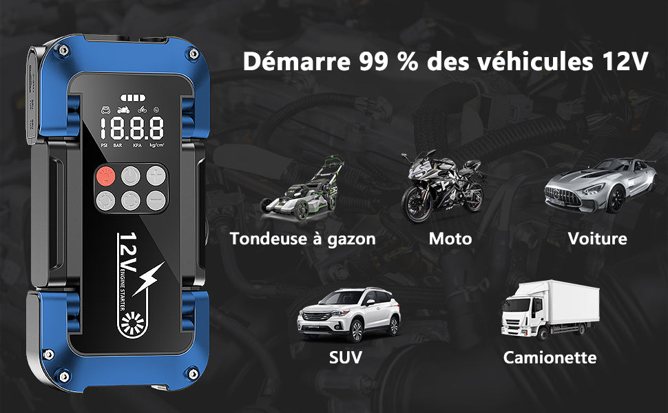 Booster Batterie avec Compresseur – SAMABOOST™ 4000A | 26800mAh