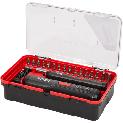 Tournevis Électrique FERM 2 pcs — 4V, Charge USB-C, 22 Embouts