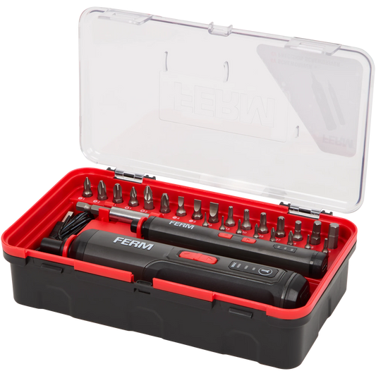 Tournevis Électrique FERM 2 pcs — 4V, Charge USB-C, 22 Embouts