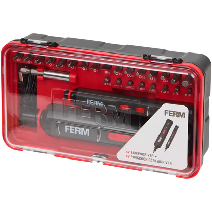 Tournevis Électrique FERM 2 pcs — 4V, Charge USB-C, 22 Embouts