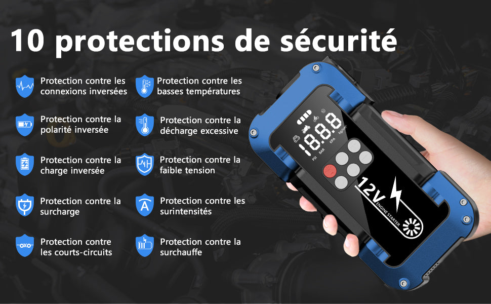 Booster Batterie avec Compresseur – SAMABOOST™ 4000A | 26800mAh