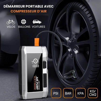 Katoroe Q17 – Booster Batterie Puissant 4000A avec Compresseur et Power Bank 23800mAh