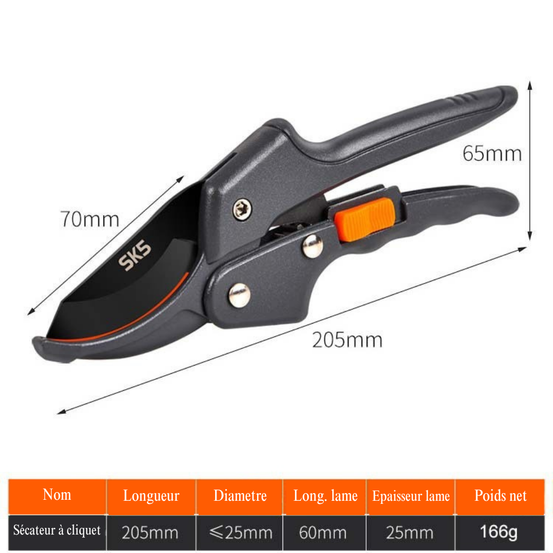 ✂️ Sécateur à Cliquet SK5 – Coupe Facile et Précise
