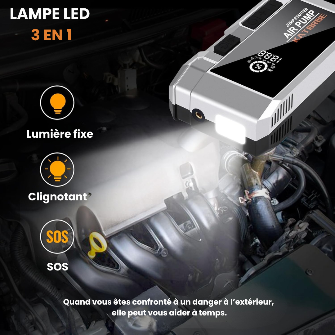 Katoroe Q17 – Booster Batterie Puissant 4000A avec Compresseur et Power Bank 23800mAh