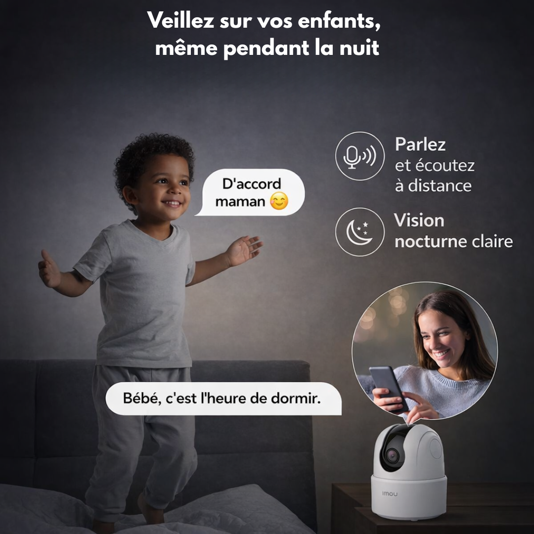 🎥 Caméra de surveillance WiFi intérieure 2K – Imou Ranger 2C (360°)