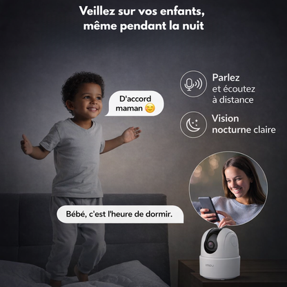 🎥 Caméra de surveillance WiFi intérieure 2K – Imou Ranger 2C (360°)