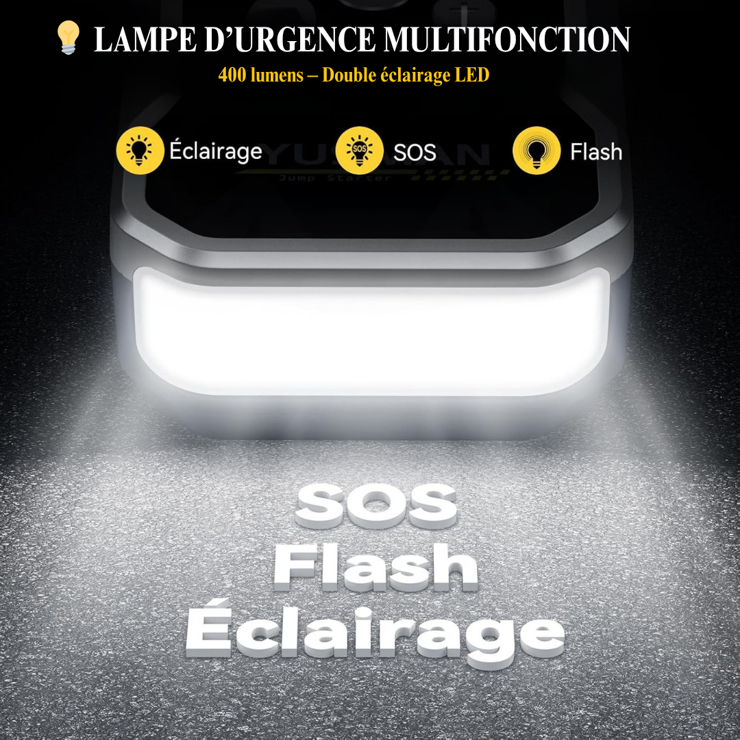 Booster Batterie Voiture YUSMAN 6000A avec Compresseur d’Air 150 PSI