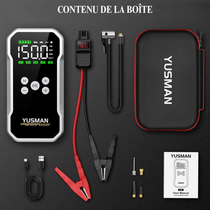 Booster Batterie Voiture YUSMAN 6000A avec Compresseur d’Air 150 PSI
