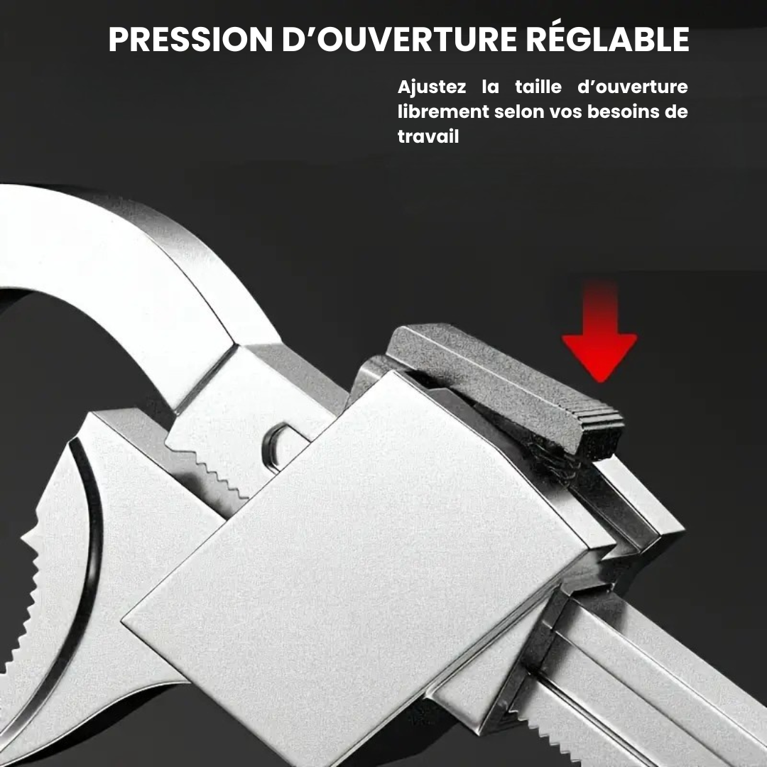 🔧 Clé Multifonctionnelle Double Tête – Spéciale Plomberie, Éviers et Espaces Étroits