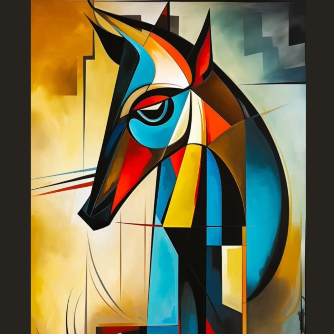 Esprit Sauvage – Tableau cubiste peint à la main