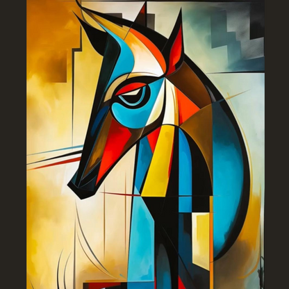 Esprit Sauvage – Tableau cubiste peint à la main