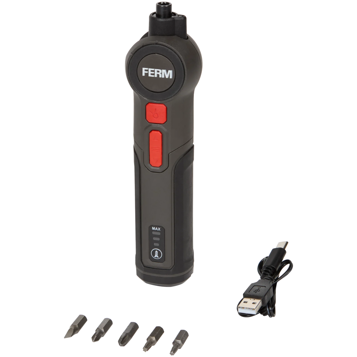 Tournevis Électrique FERM 1 pcs — 4V, Angle Réglable & Recharge USB-C, 5 Embouts | Senbrico