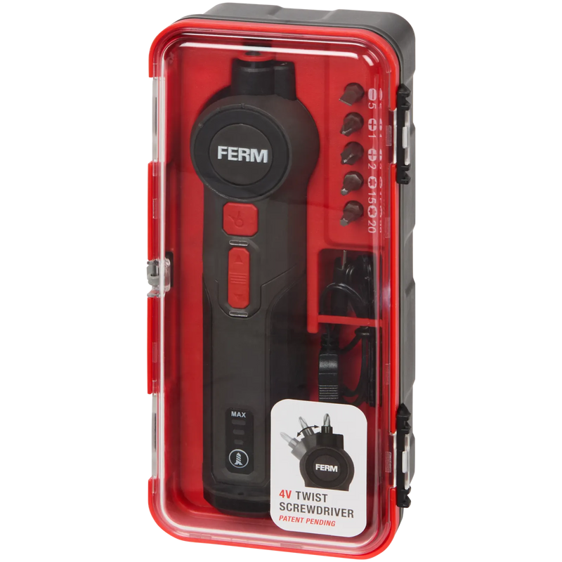 Tournevis Électrique FERM 1 pcs — 4V, Angle Réglable & Recharge USB-C, 5 Embouts | Senbrico