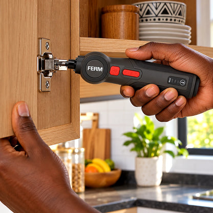 Tournevis Électrique FERM 1 pcs — 4V, Angle Réglable & Recharge USB-C, 5 Embouts | Senbrico