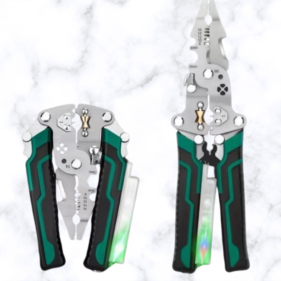 Pince Électricien Multifonction 8 en 1 avec Testeur LED Intégré