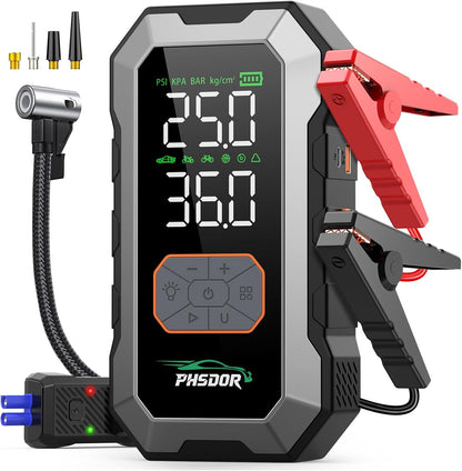 Booster Batterie 8000A + Gonfleur 150PSI — 25000mAh Power Bank | PHSDOR®
