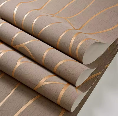 Papier Peint Moderne 3D Effet Ondulé – Idéal pour Salon, Chambre, Mur TV (53cm x 9,5m)