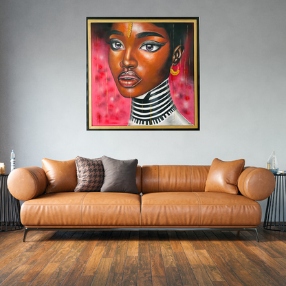 Regard Royal – Tableau d’art peint à la main