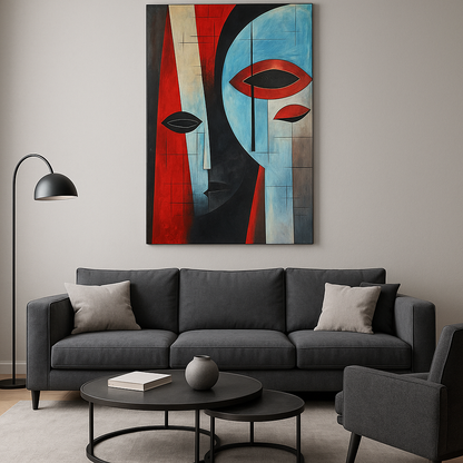 Dualité – Tableau abstrait peint à la main