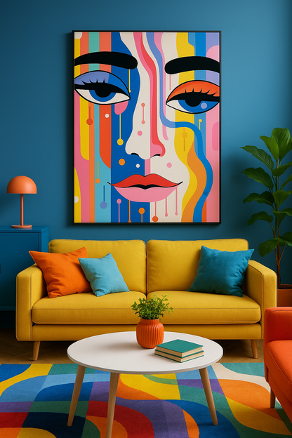 Éclats de Couleurs – Tableau pop-art peint à la main