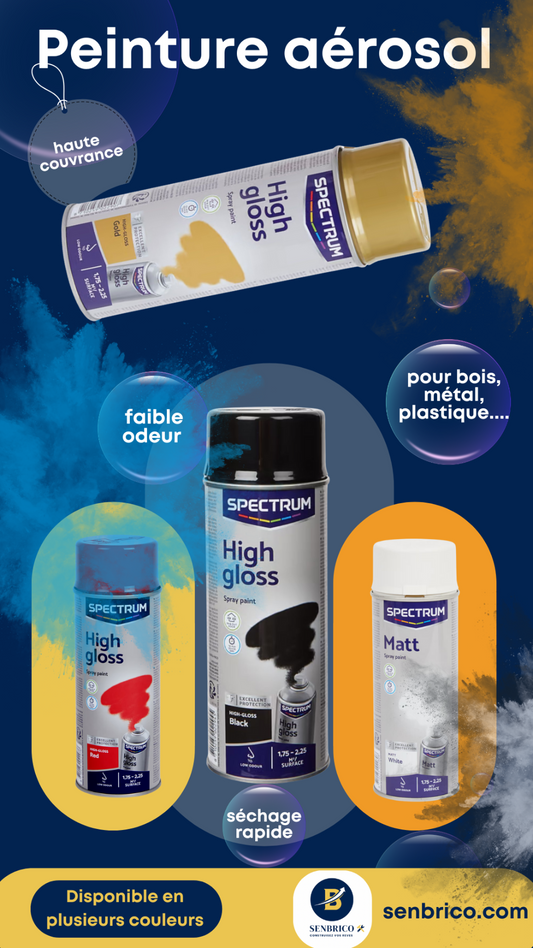Peinture Aérosol Spectrum - Séchage Rapide & Faible Odeur