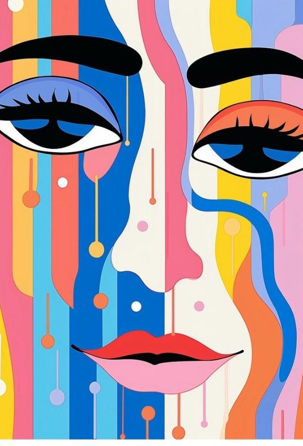 Éclats de Couleurs – Tableau pop-art peint à la main