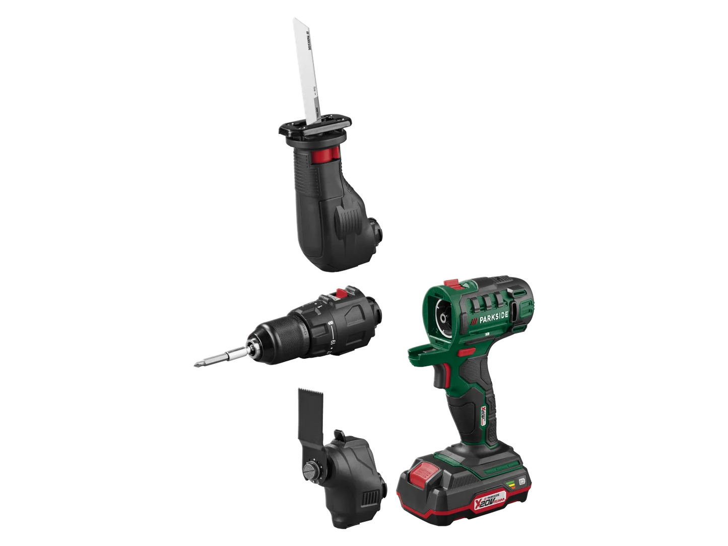 Set Multifonction Sans Fil 3-en-1 PKGA 20-Li C2 + Batterie + Chargeur 20V - PARKSIDE®
